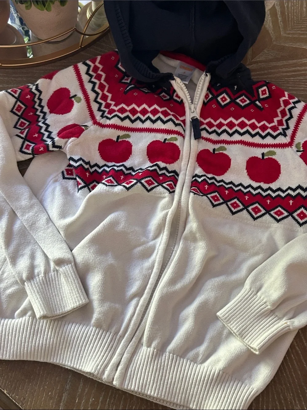 Gymboree Faire Isle Fall Harvest Hooded Autumn Apple Sweater Cardigan Jacket